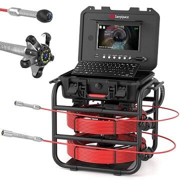 Sanyipace Sewer Camera With Locator, Meter Counter, 9'' IPS 1080P DVR Recorder, 512Hz Sonde